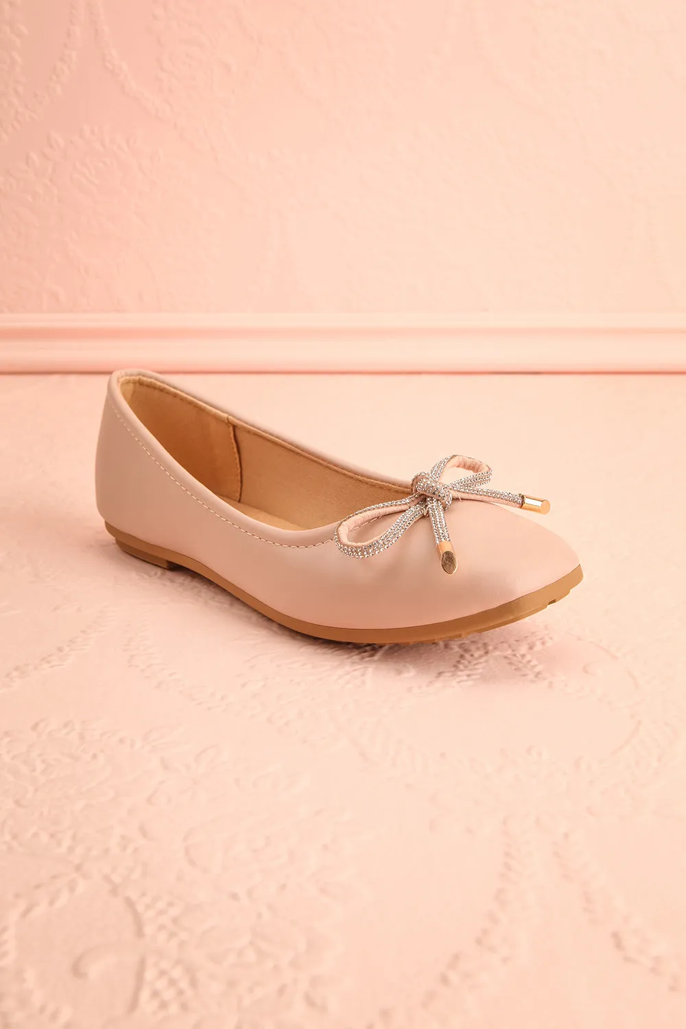 Premier Blush | Ballerina Shoes w/ Crystal Studded Bow