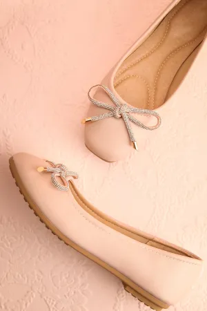 Premier Blush | Ballerina Shoes w/ Crystal Studded Bow