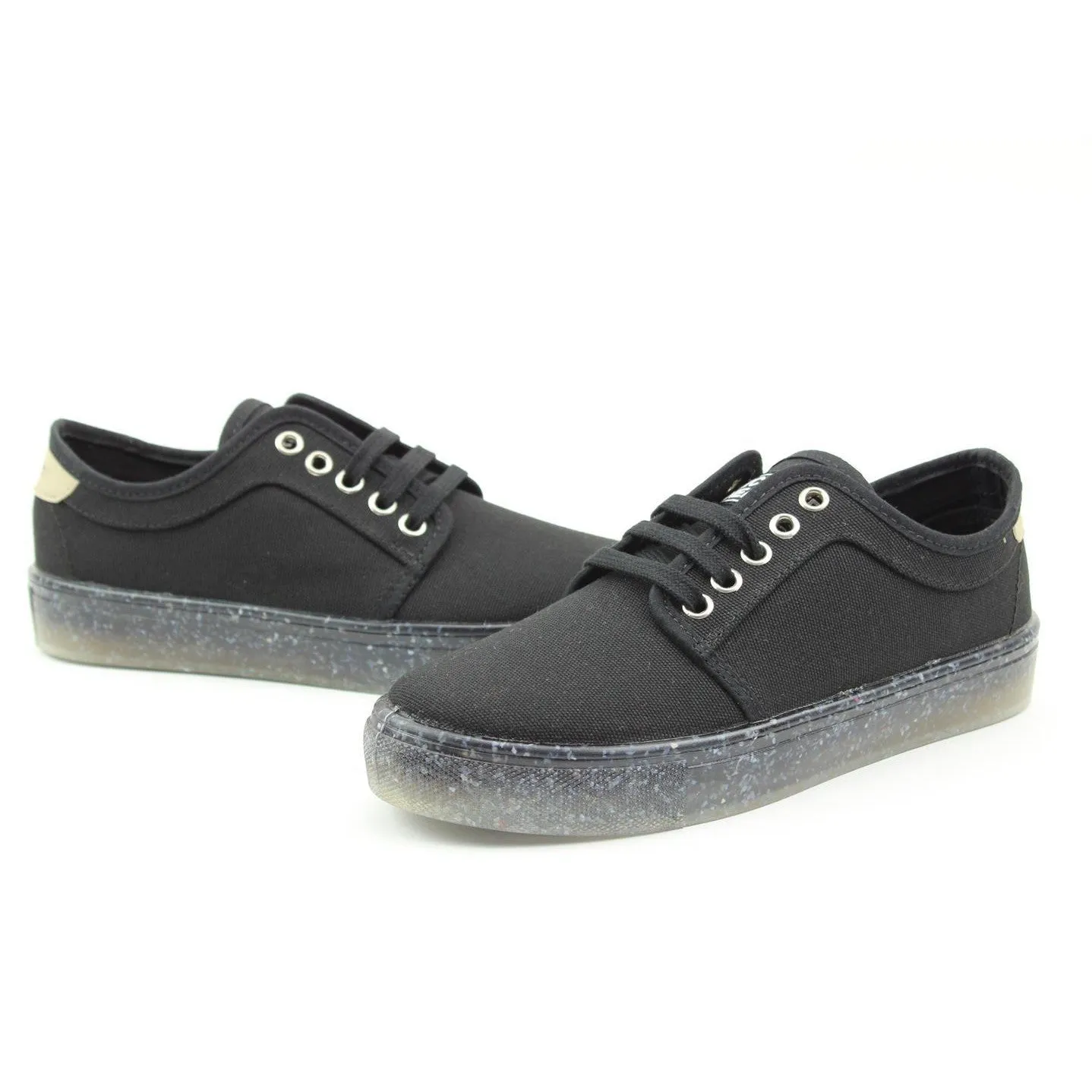 Recykers Peckham Mens Black Lace Up Trainers