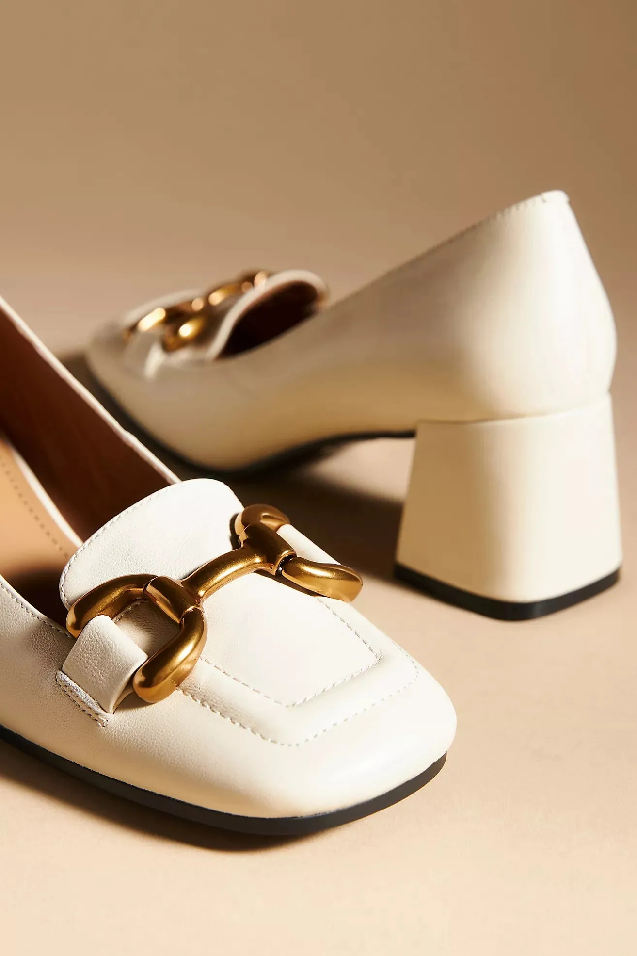 Renee Leather Heels - Off White