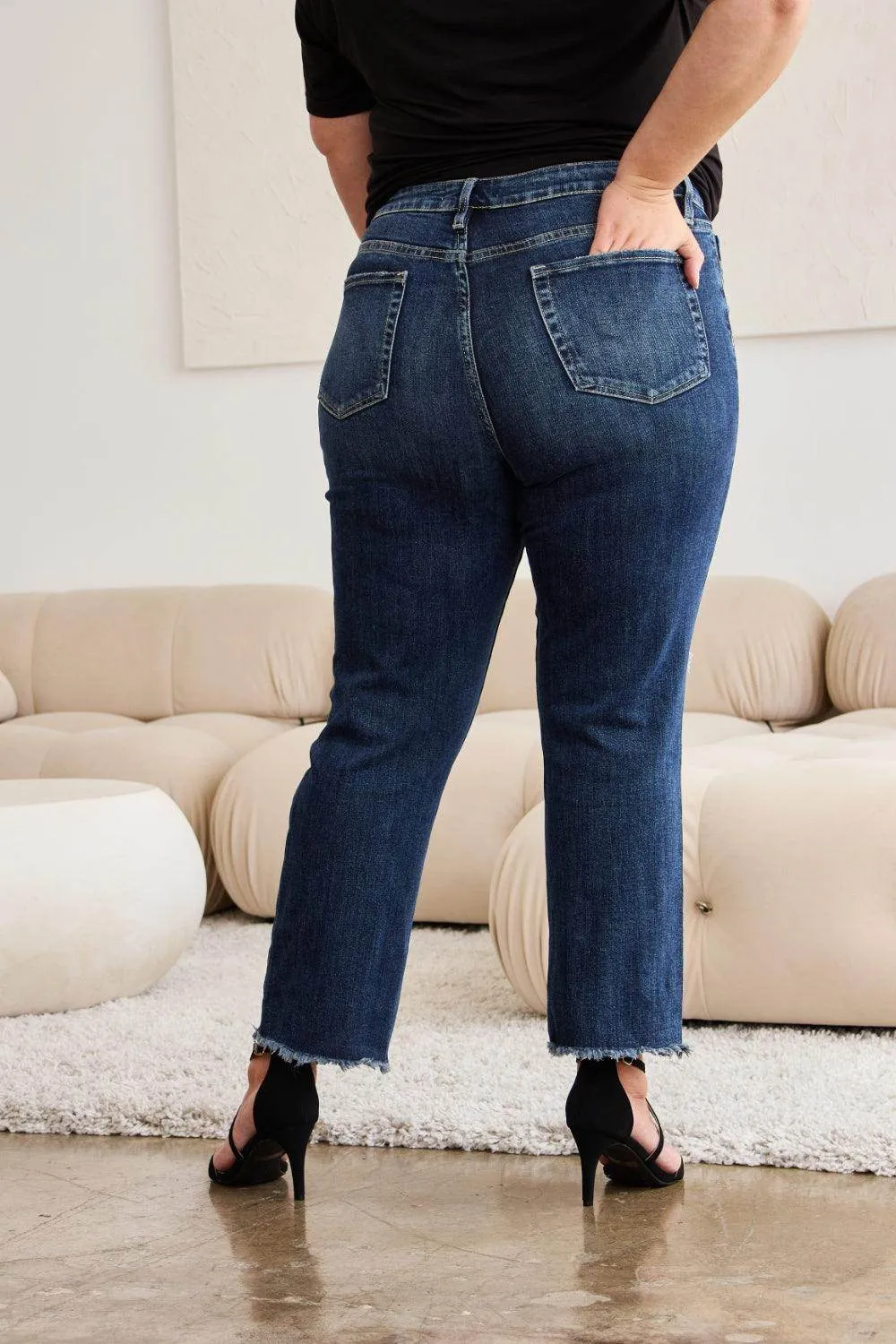 RFM Crop Dylan Full Size Tummy Control Distressed High