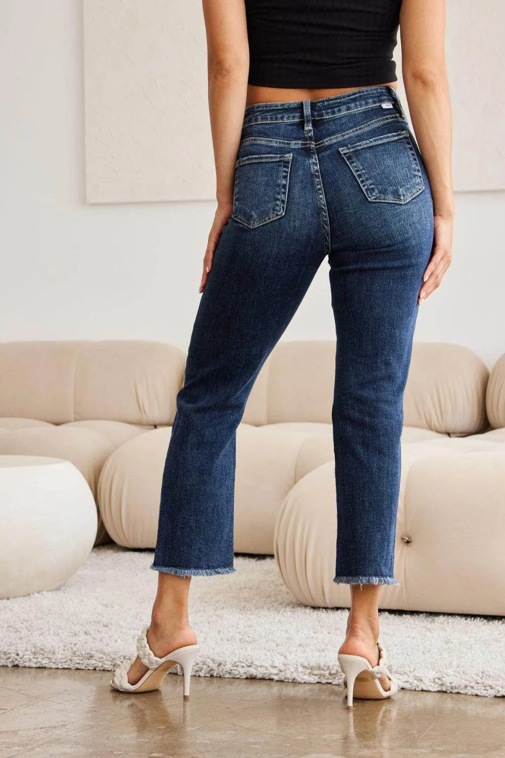 RFM Crop Dylan Full Size Tummy Control Distressed High