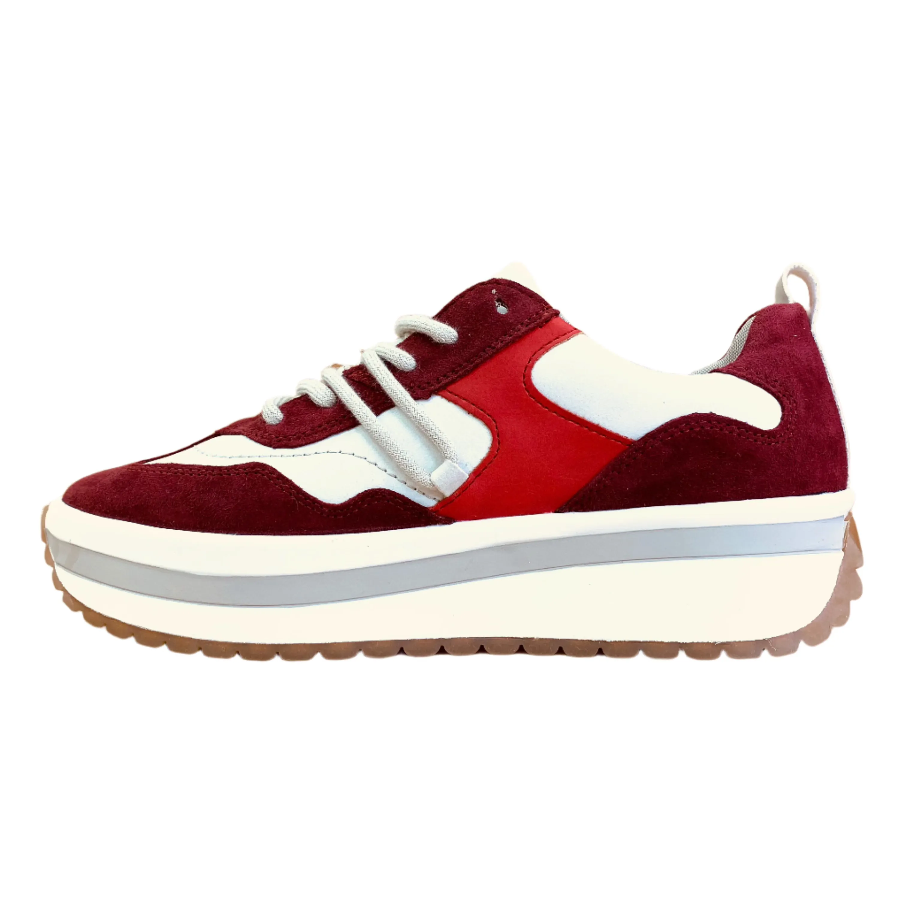 Rieker Womens Evolution Leather Trainers - Red