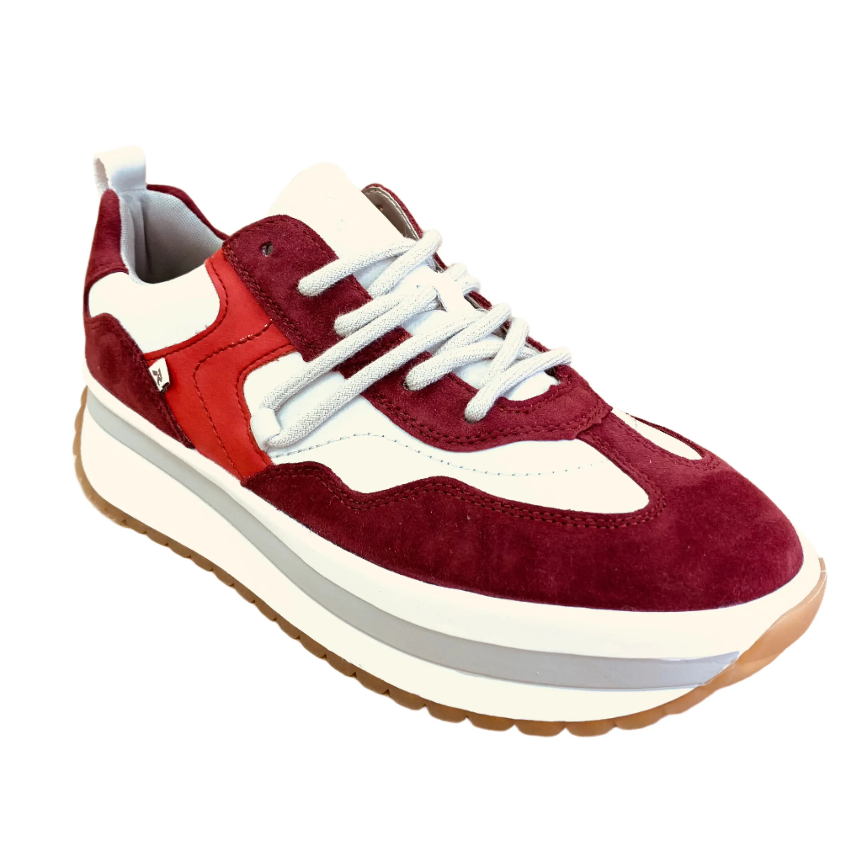 Rieker Womens Evolution Leather Trainers - Red