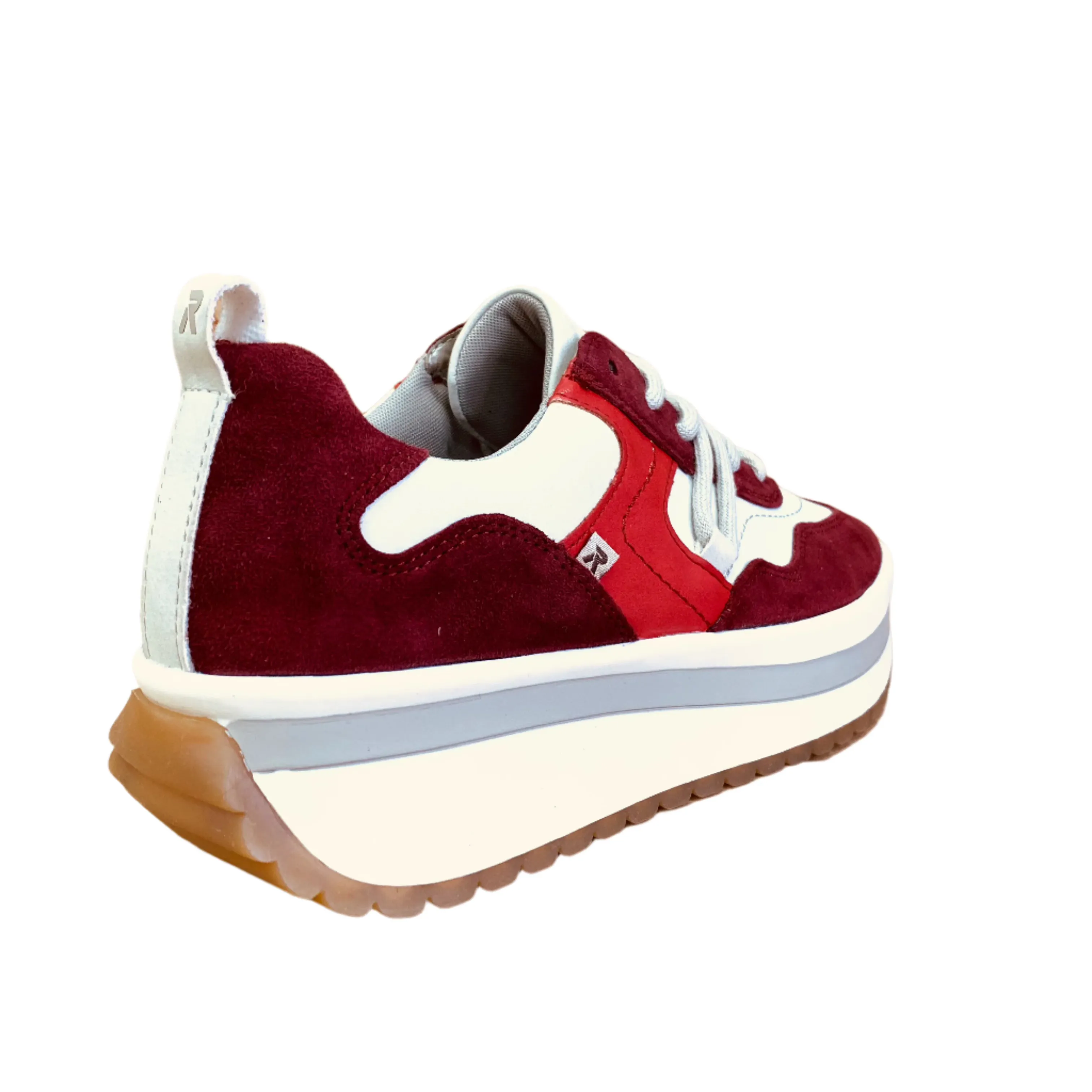 Rieker Womens Evolution Leather Trainers - Red