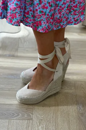 Sadie Tie Detail Wedge In Neutral