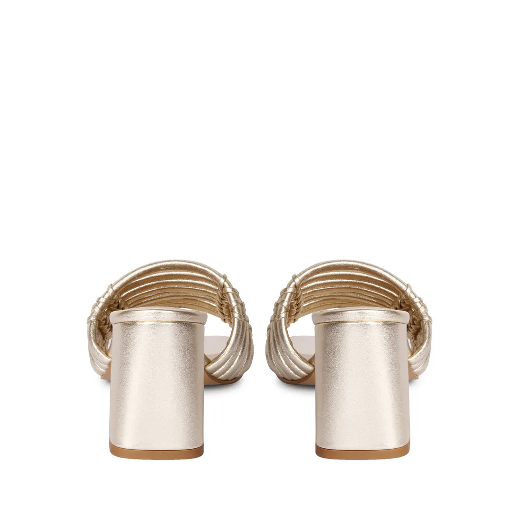 Saint Bethany Platin Leather Block Heels
