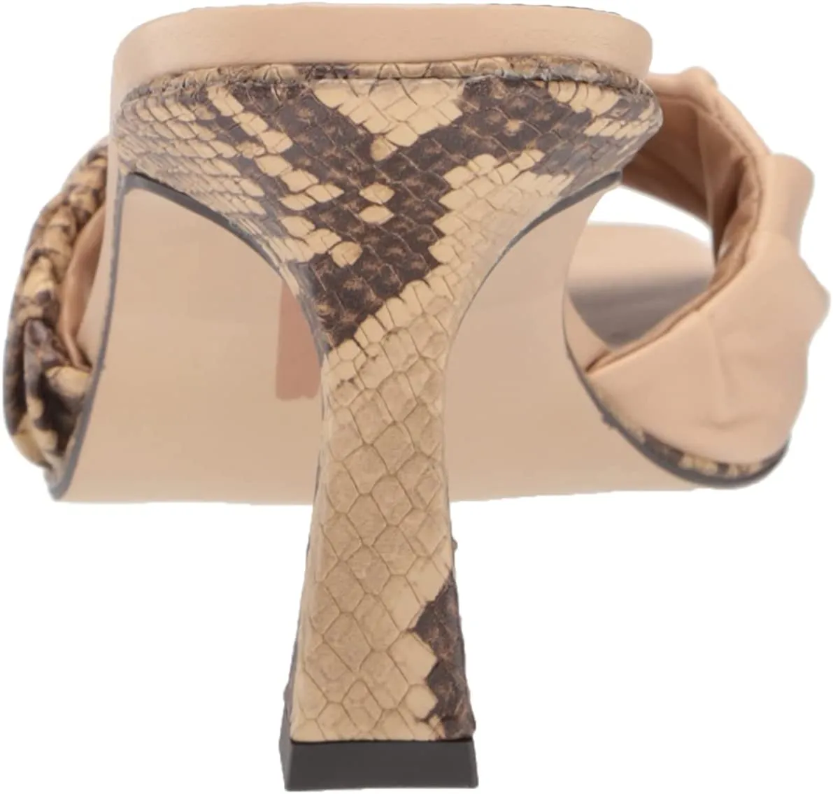 Sam Edelman Kittie Almond/Camel Squared Open Toe Slip On Spool Heeled Sandals
