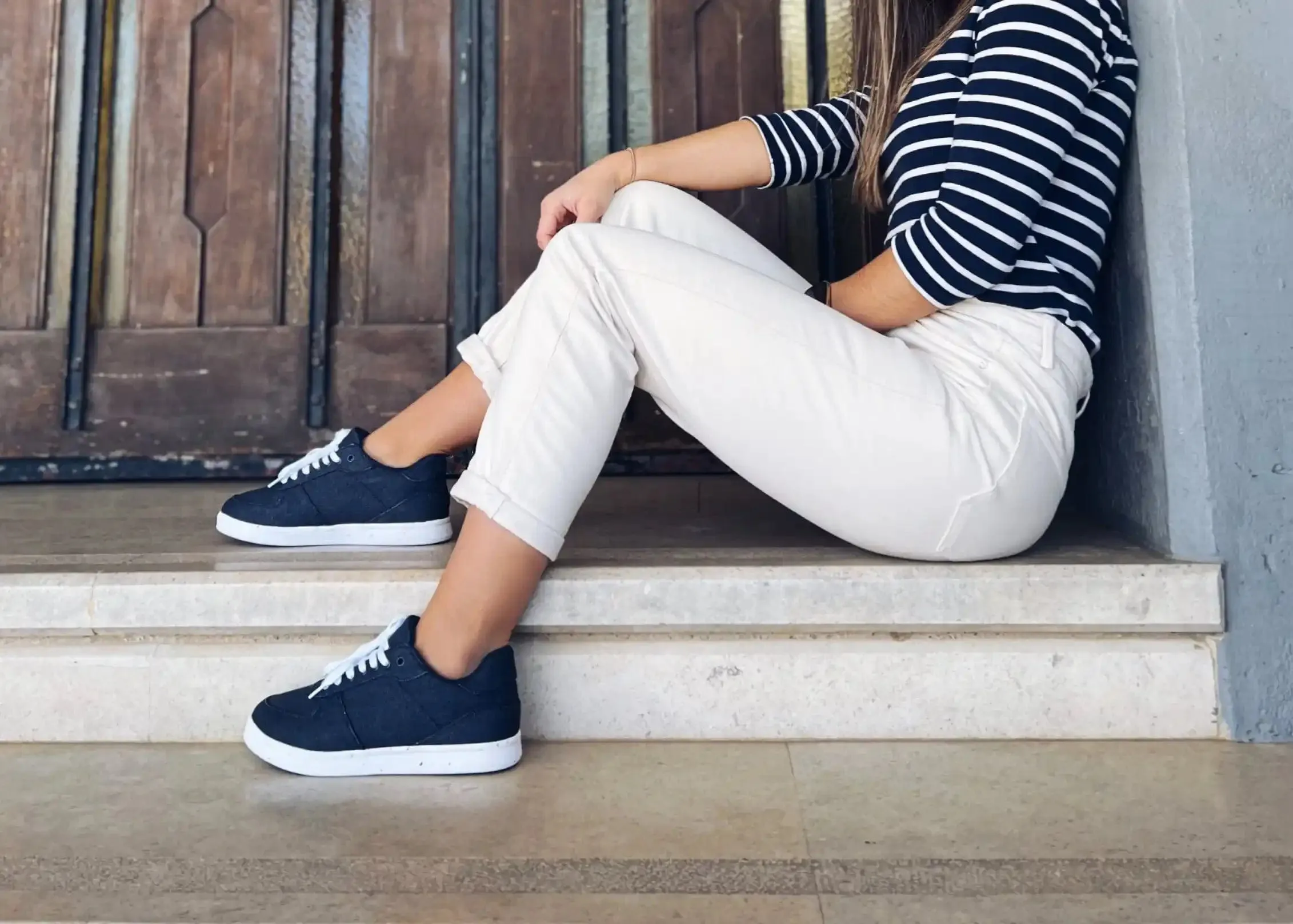 Seeker Women's Vegan Hemp Trainers | Navy Blue