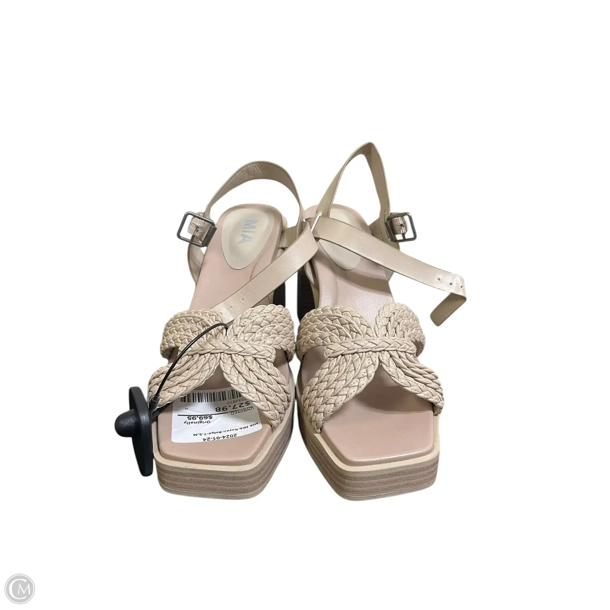 Shoes Heels Block By Mia In Tan, Size: 7.5