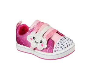 Skechers Toddler S Lights Twinkle Toes Sparkle Rayz Rainbow Smiles Trainers - Pink