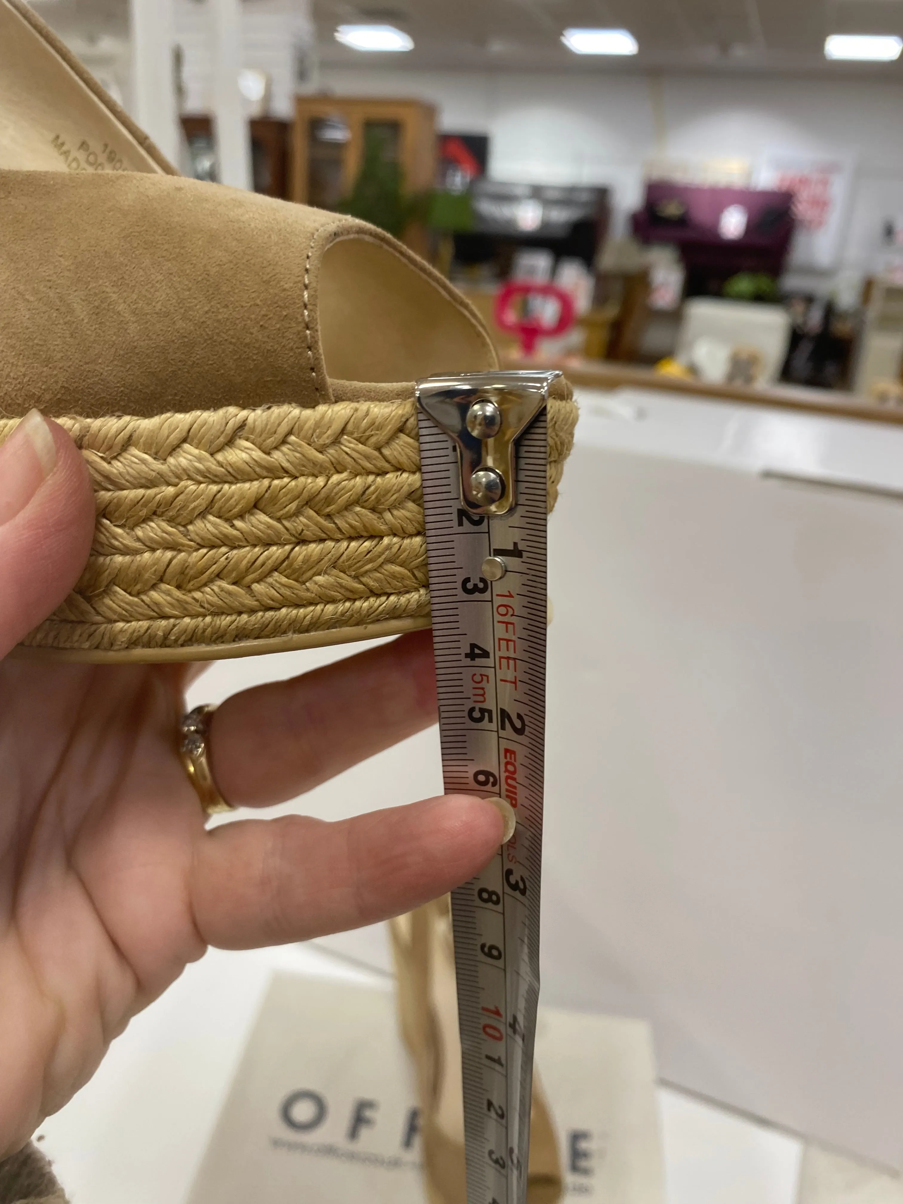SLINGBACK ESPADRILLE WEDGE Sandal Taupe Nude Size 6 uk Office London