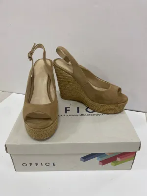 SLINGBACK ESPADRILLE WEDGE Sandal Taupe Nude Size 6 uk Office London