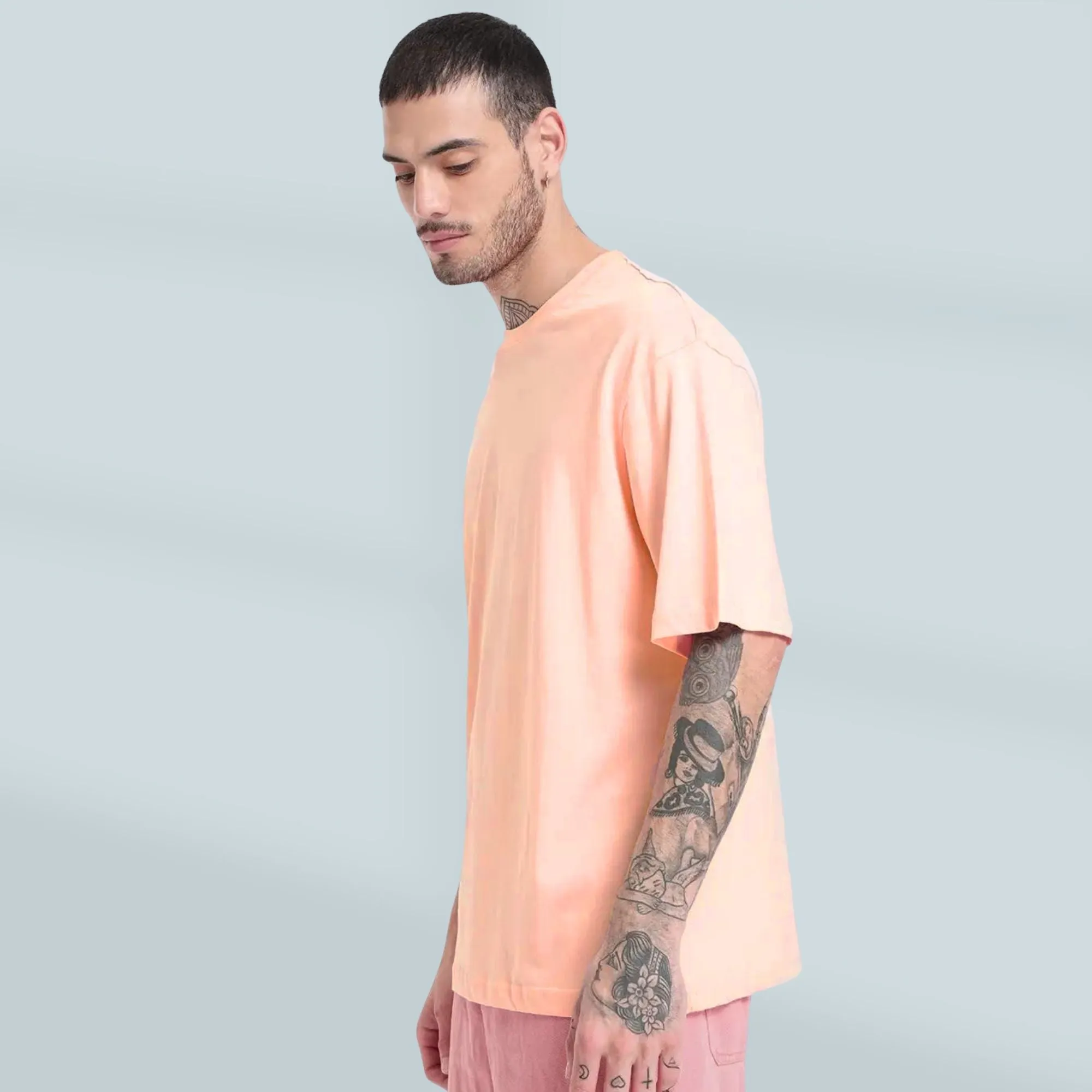 Solid Peach Oversize T-shirt