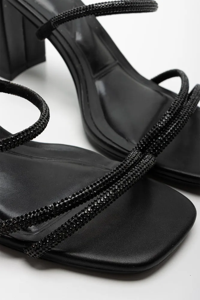 Strappy Heel Sandal Black