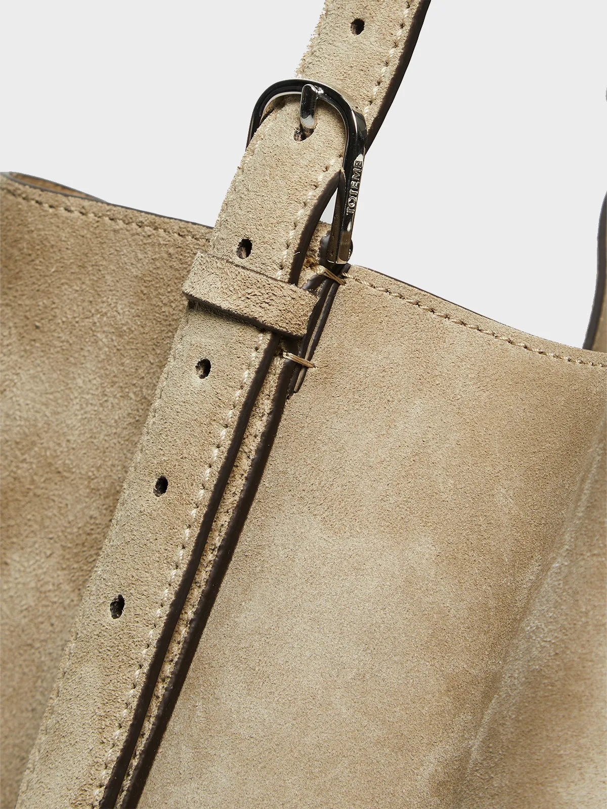 Suede Belted Tote Bag in Desert