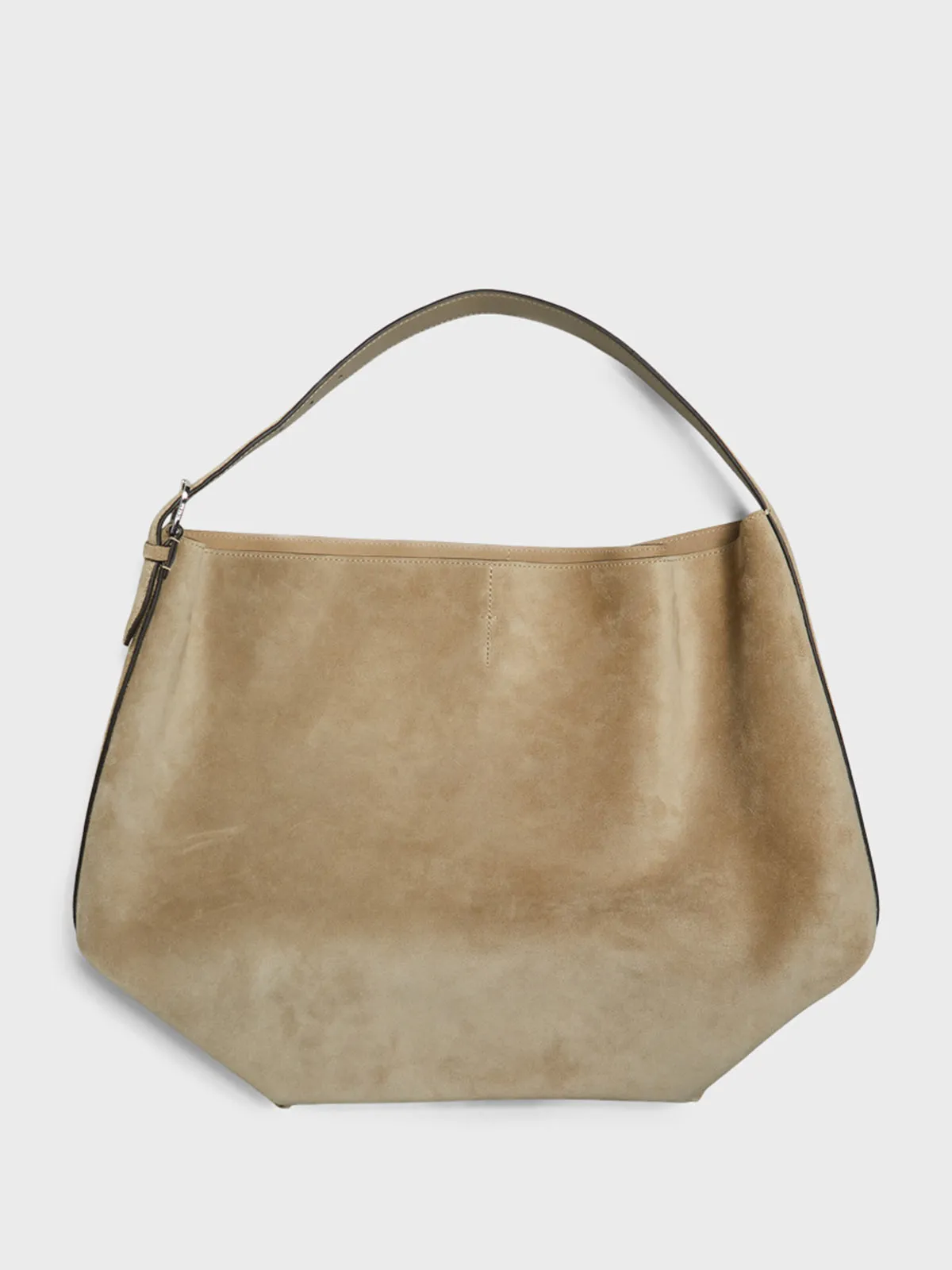 Suede Belted Tote Bag in Desert