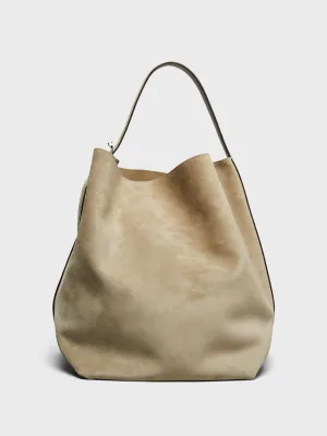 Suede Belted Tote Bag in Desert