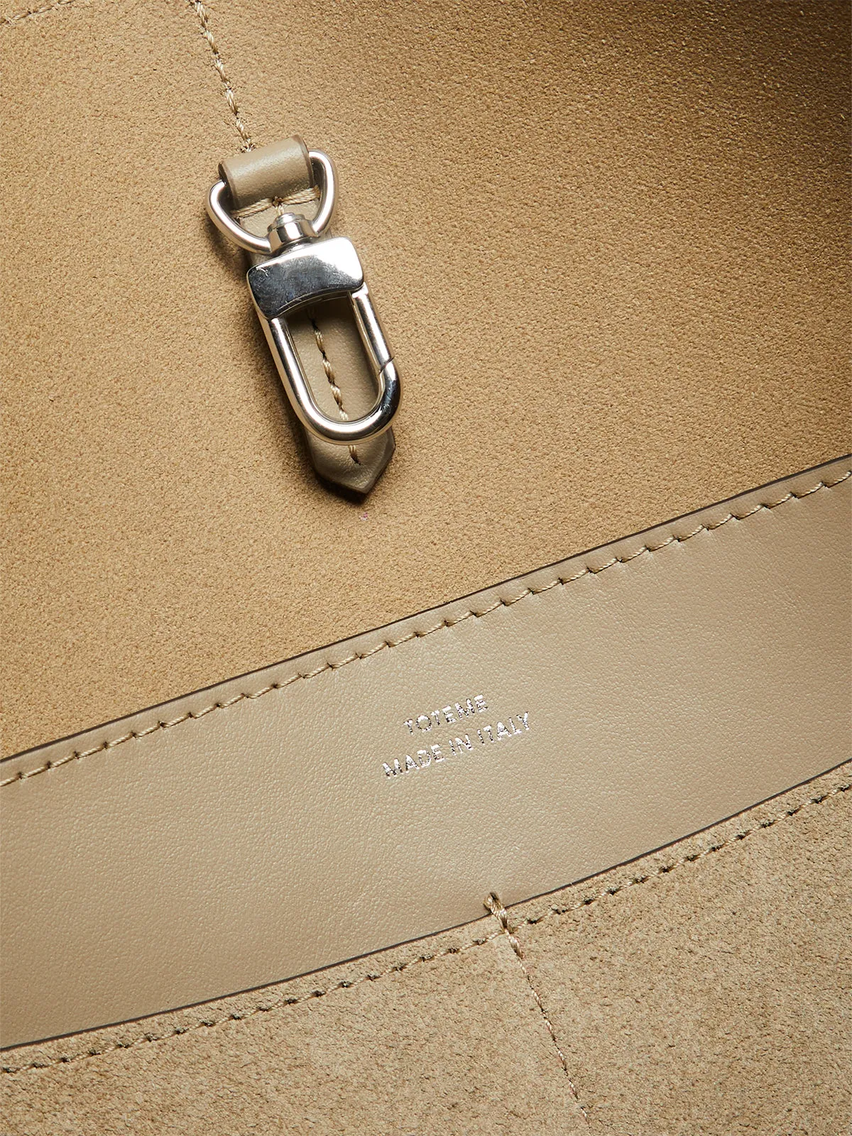 Suede Belted Tote Bag in Desert