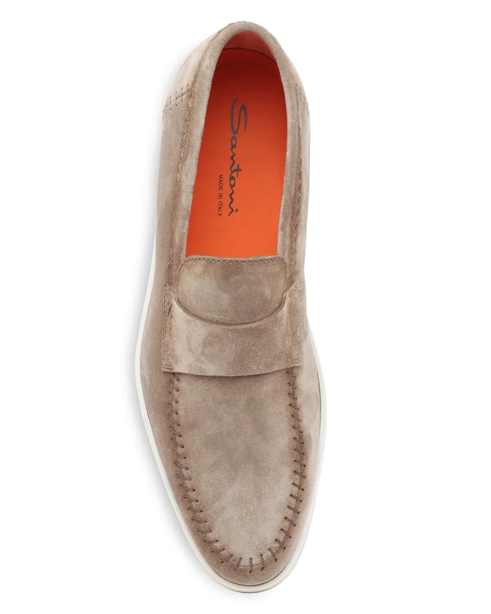 Suede Stitched Dowdy Loafer in Taupe