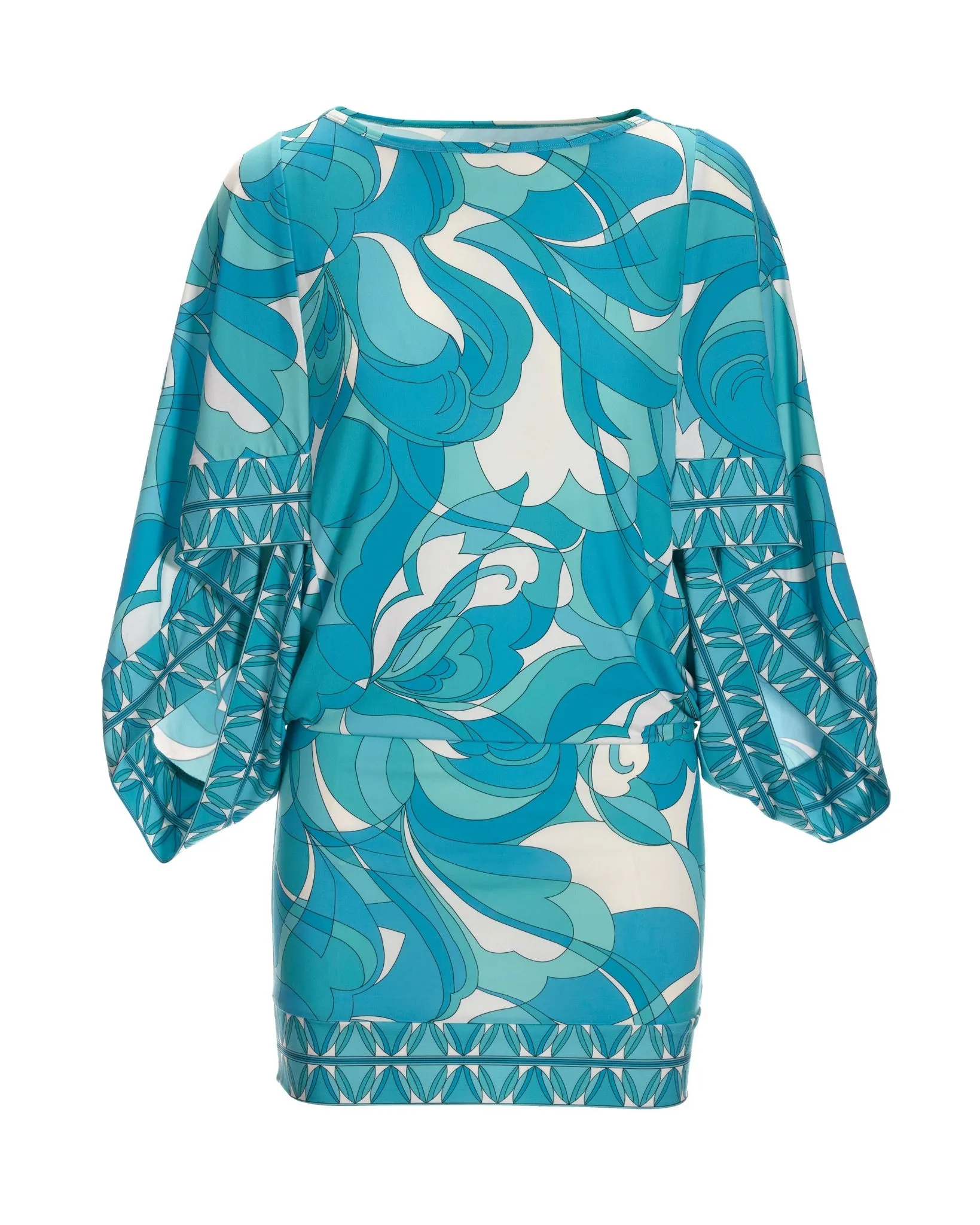Teal Waters Printed Tunic Cover-Up Blue