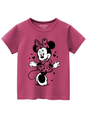 Trendy Minnie Mouse Graphic Tee For Girls