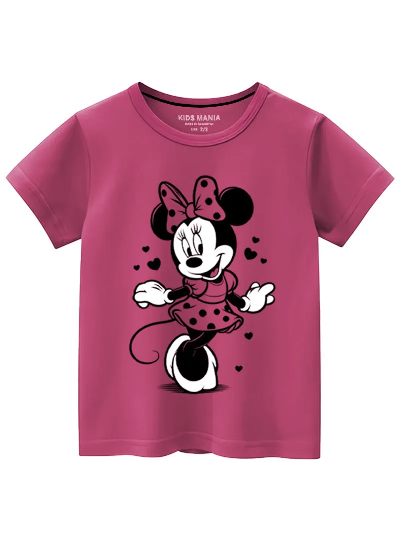 Trendy Minnie Mouse Graphic Tee For Girls