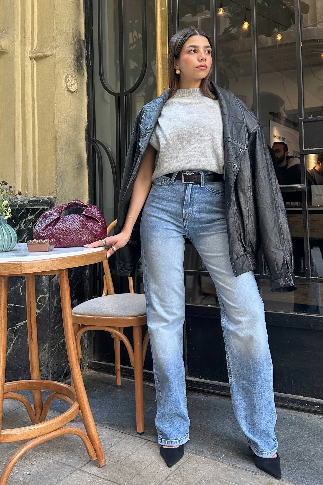 Ultra - Comfort Straight Jeans – High-Waist Stone Blue Jeans