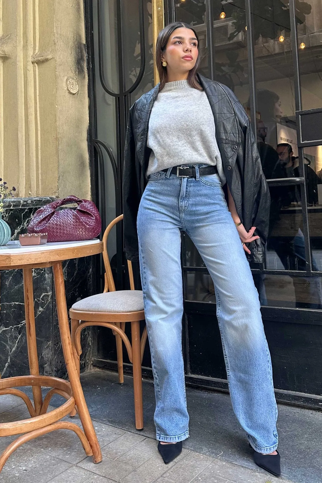 Ultra - Comfort Straight Jeans – High-Waist Stone Blue Jeans