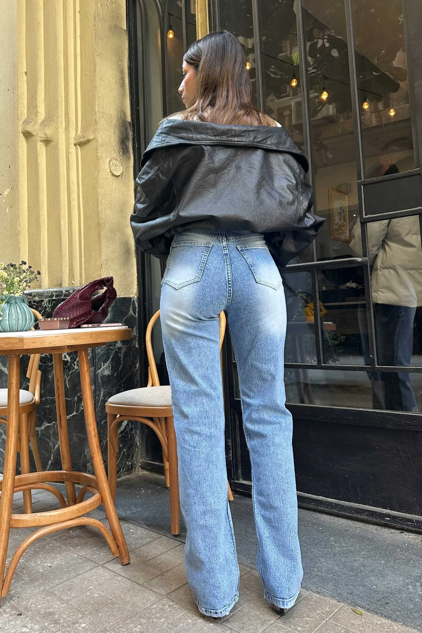 Ultra - Comfort Straight Jeans – High-Waist Stone Blue Jeans