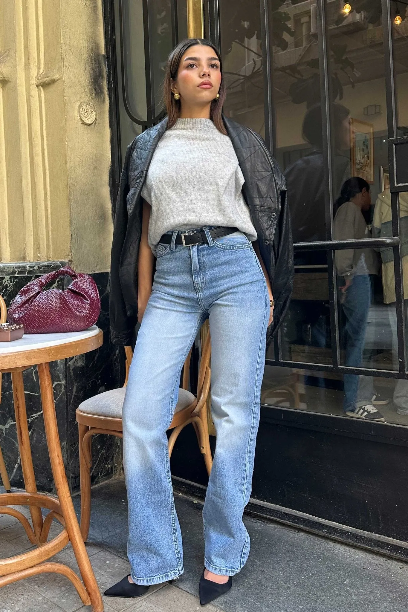 Ultra - Comfort Straight Jeans – High-Waist Stone Blue Jeans
