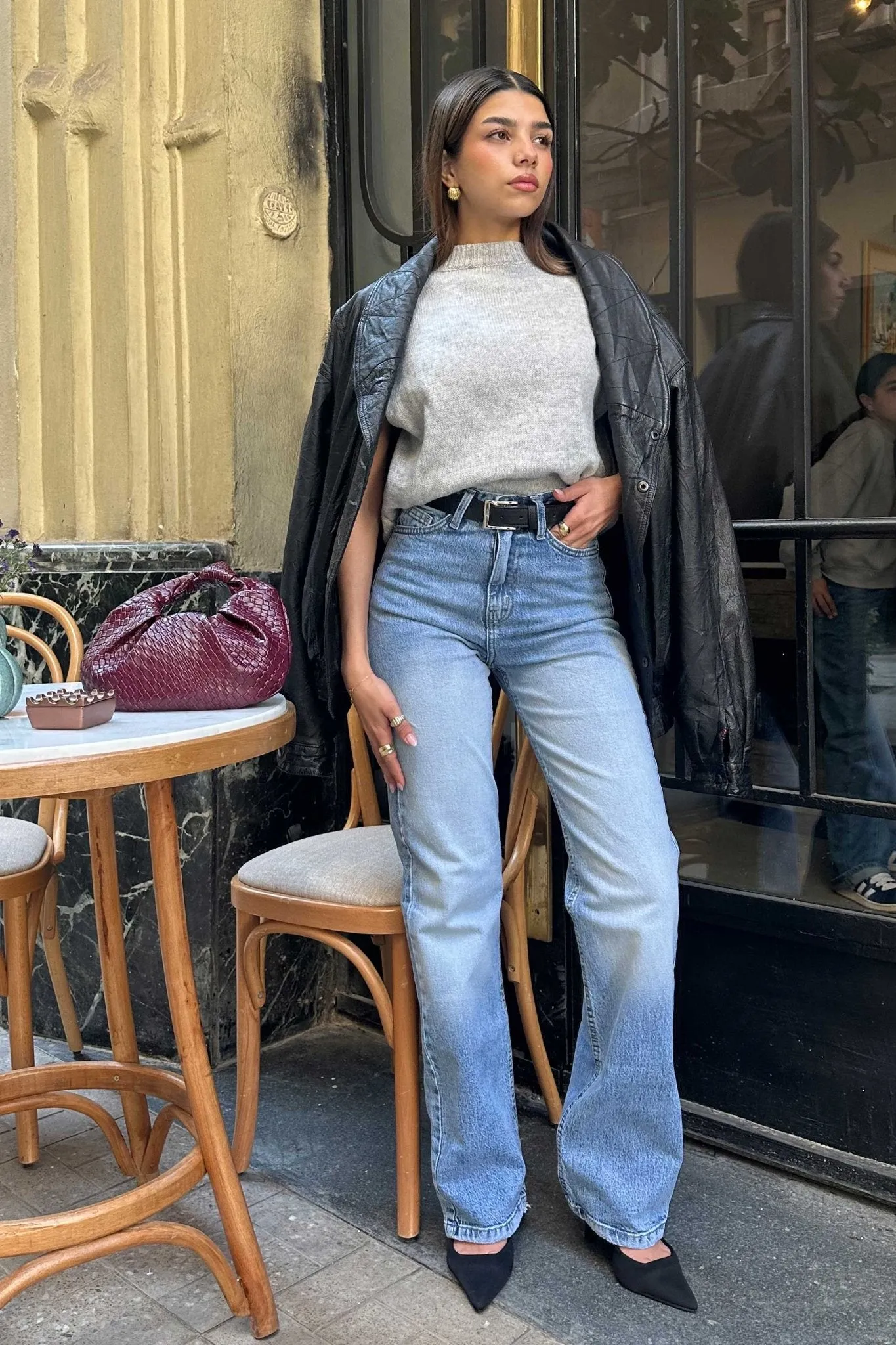 Ultra - Comfort Straight Jeans – High-Waist Stone Blue Jeans