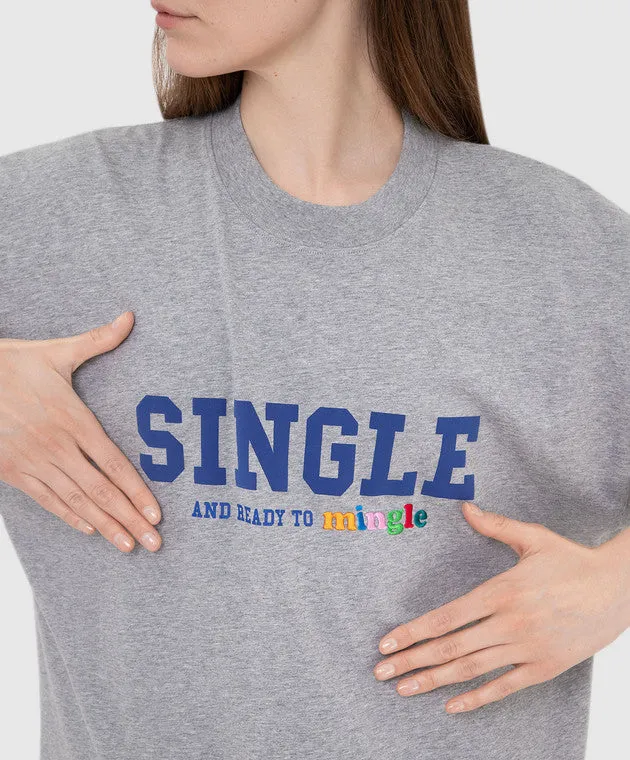 Vetements Single And Ready To Mingle T-Shirt Grey