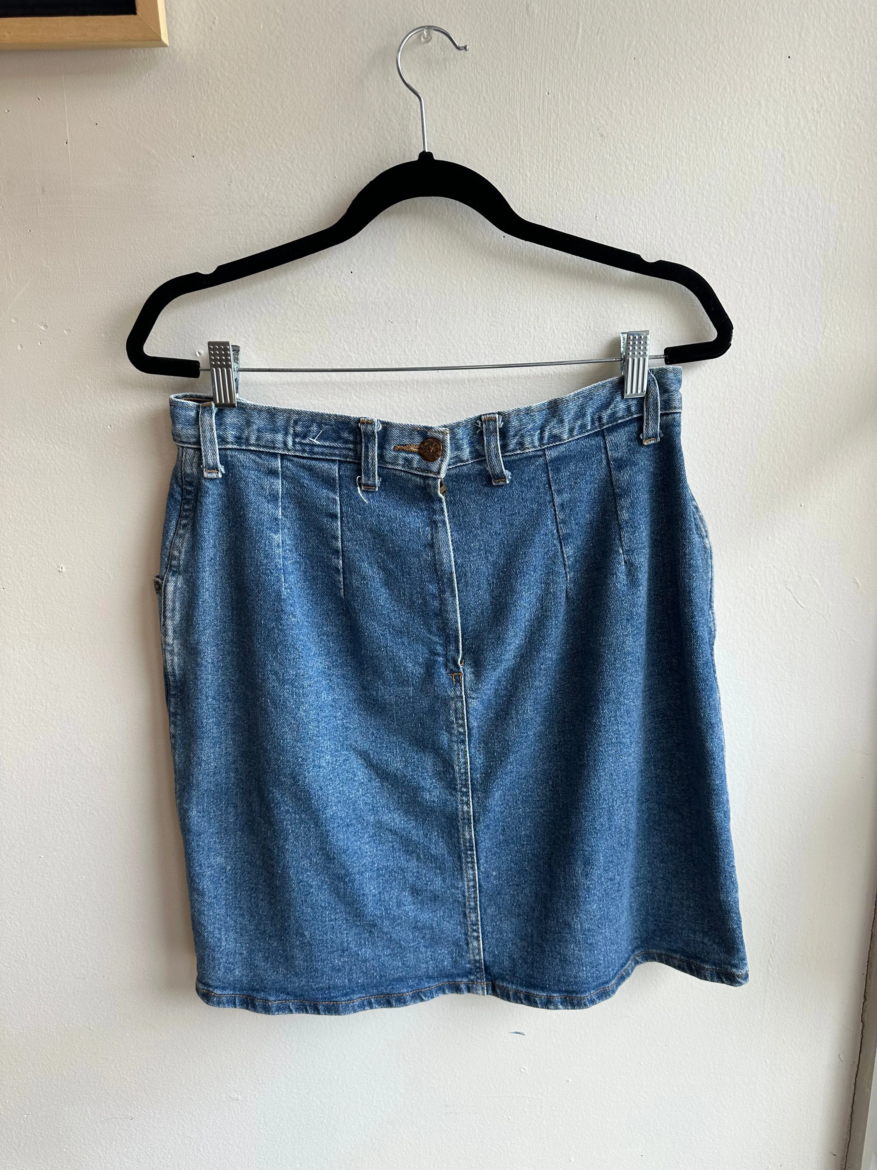 Vintage 80s Denim Mini Skirt | Size 14