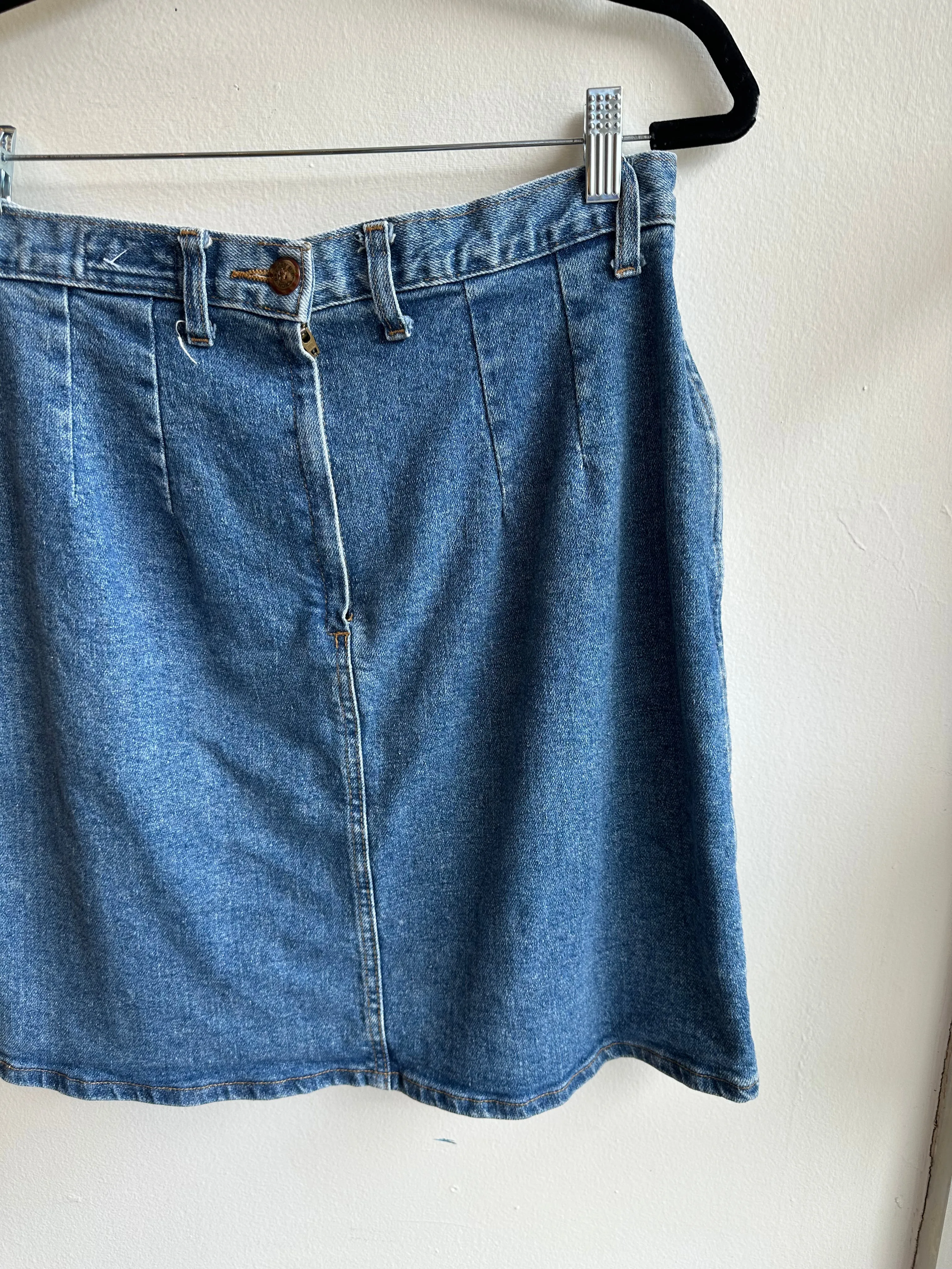Vintage 80s Denim Mini Skirt | Size 14