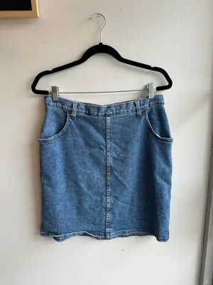 Vintage 80s Denim Mini Skirt | Size 14