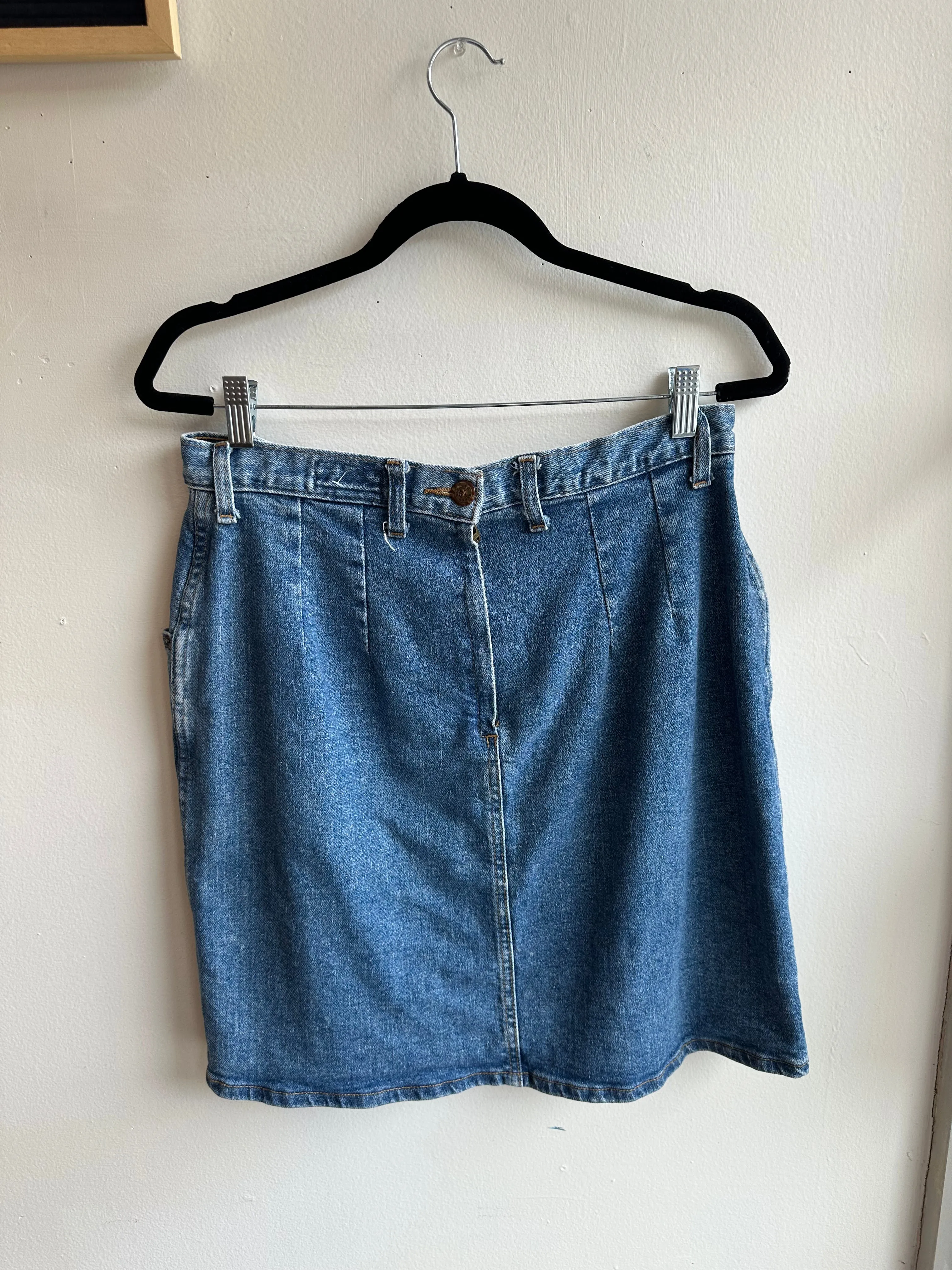 Vintage 80s Denim Mini Skirt | Size 14