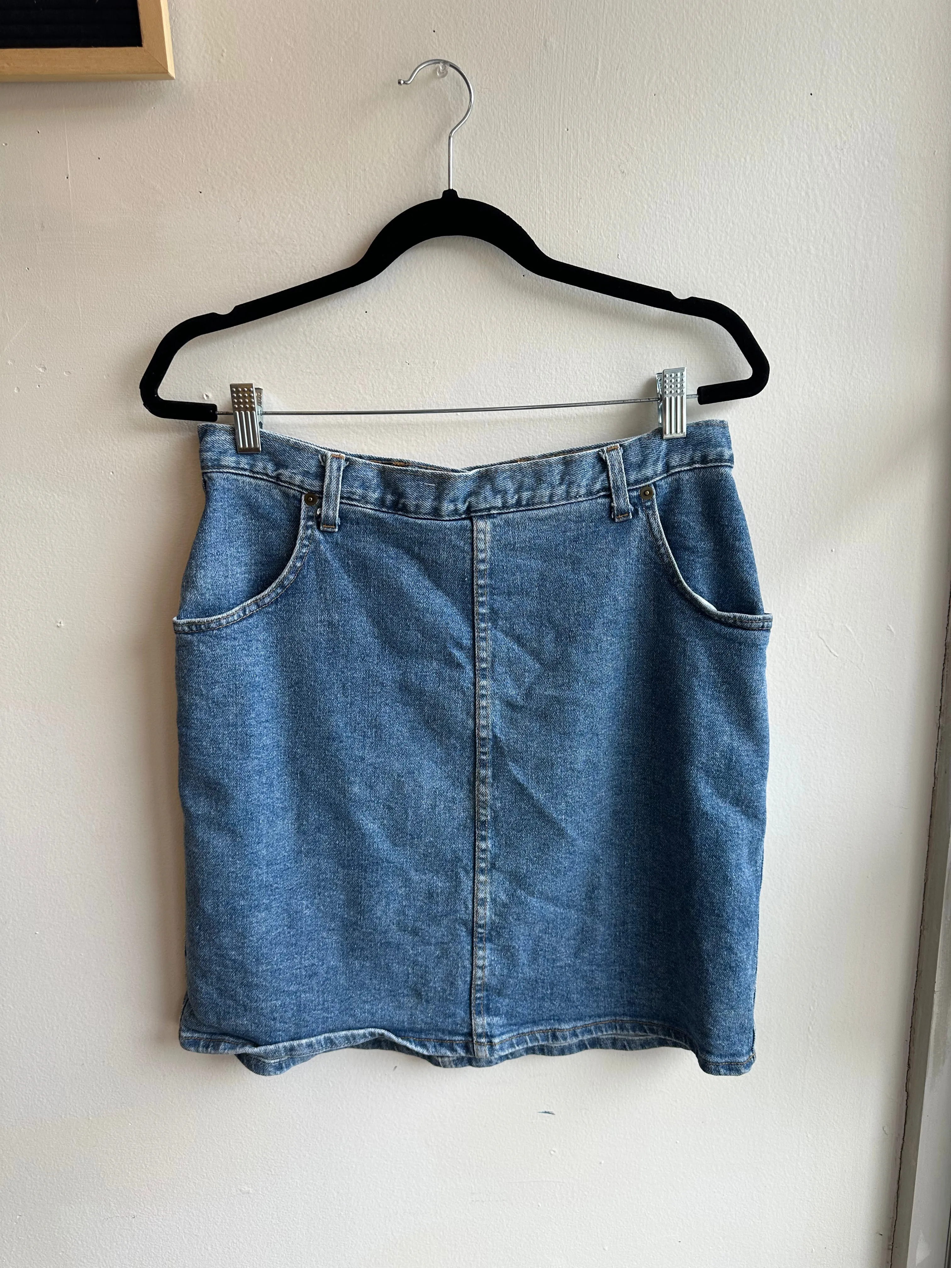 Vintage 80s Denim Mini Skirt | Size 14