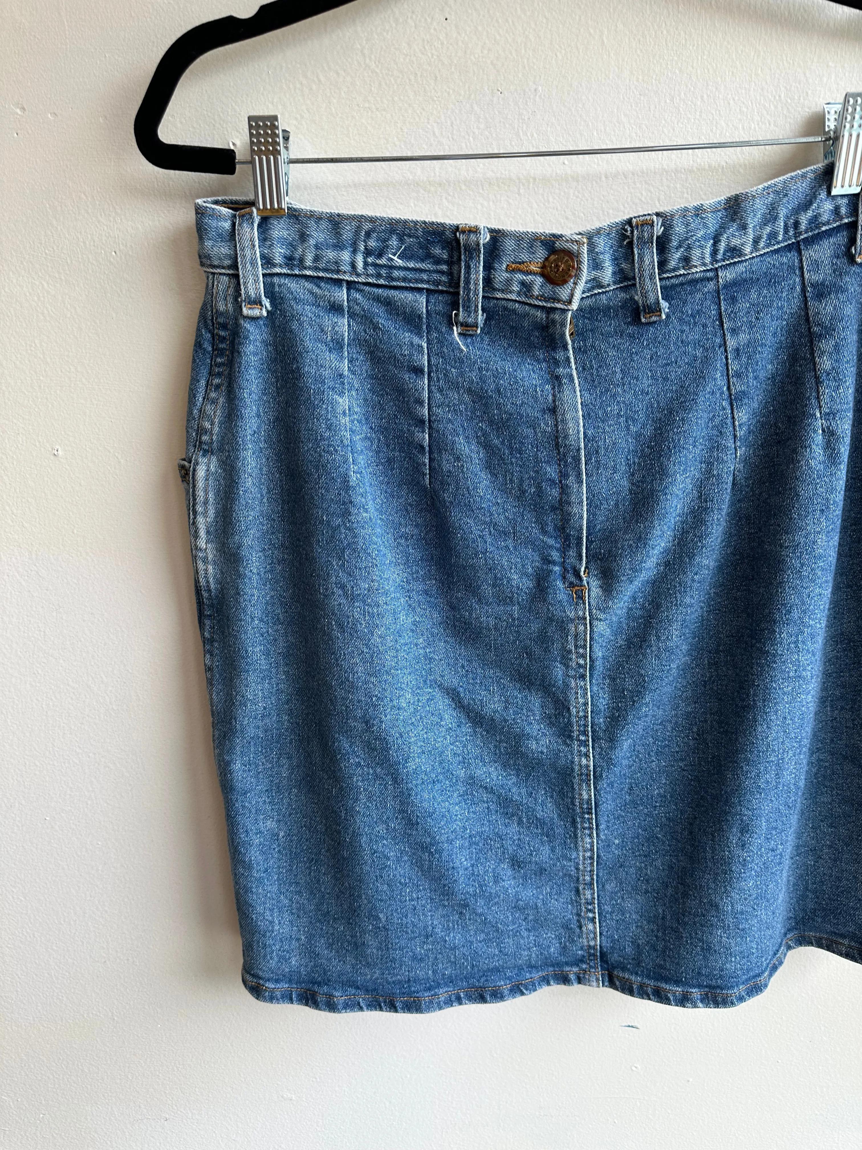 Vintage 80s Denim Mini Skirt | Size 14
