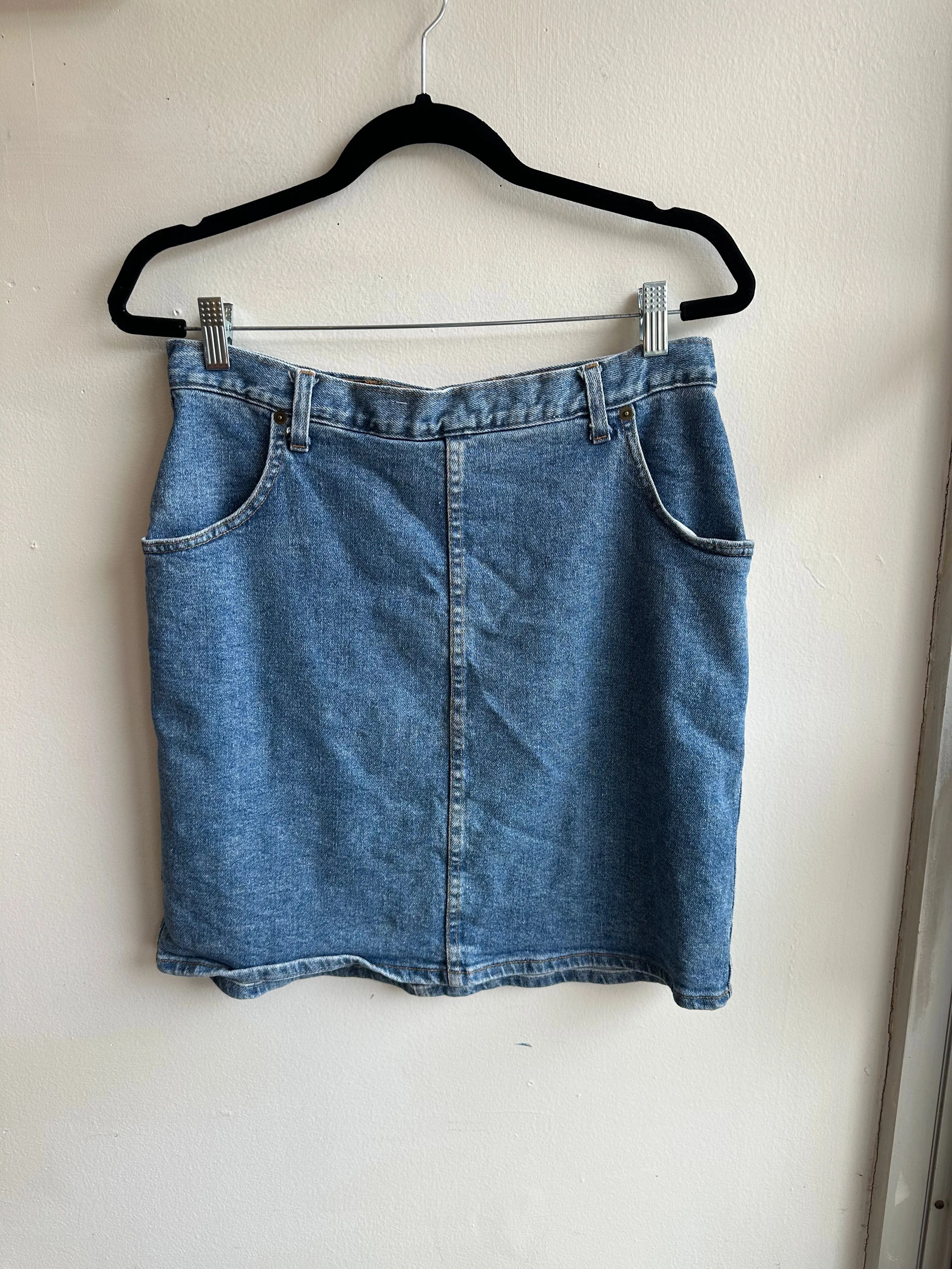Vintage 80s Denim Mini Skirt | Size 14