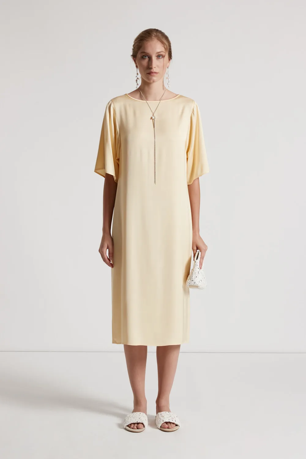 Viscose midi dress with Punto Luce