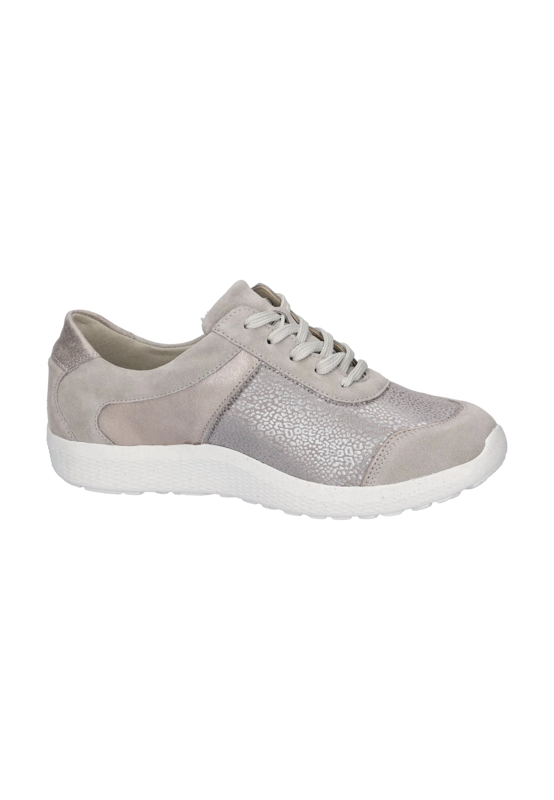 Waldlaufer Wide fitting M Ladies Grey Trainers Leather Stretch M-Ira