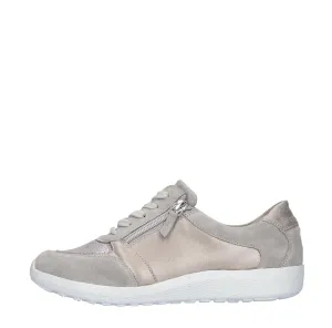 Waldlaufer Wide fitting M Ladies Grey Trainers Leather Stretch M-Ira