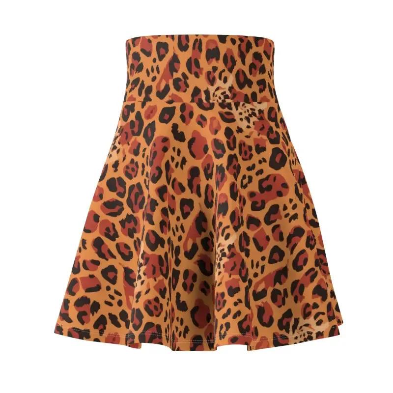 Wild Leopard Print Skater Skirt
