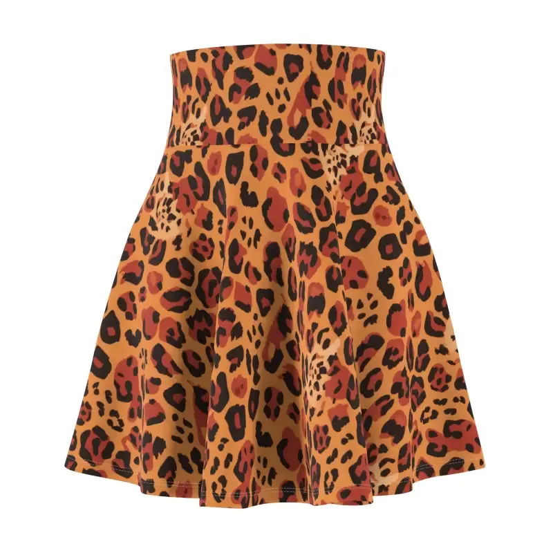 Wild Leopard Print Skater Skirt