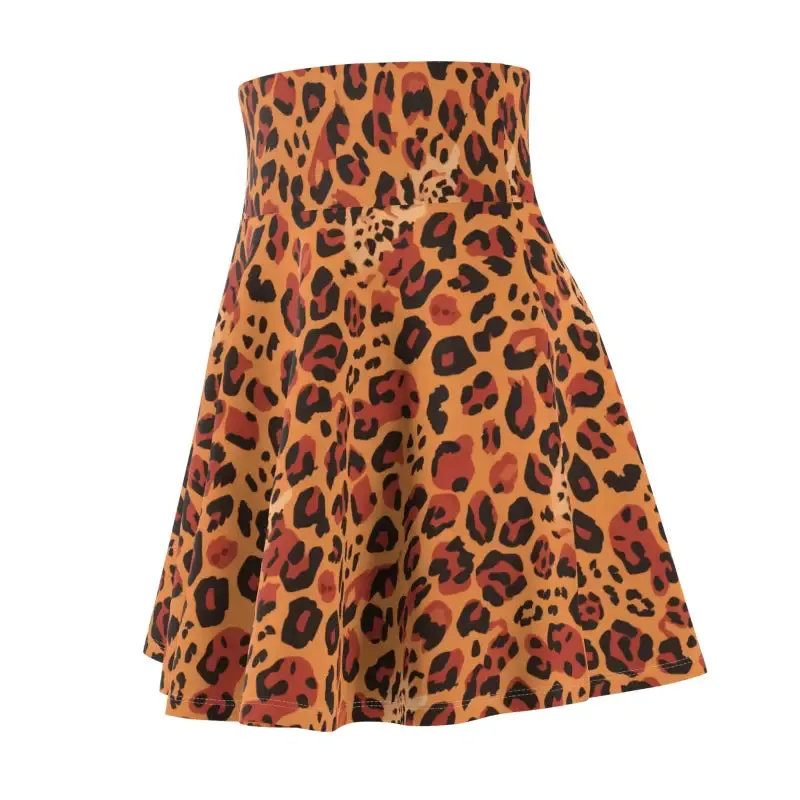 Wild Leopard Print Skater Skirt