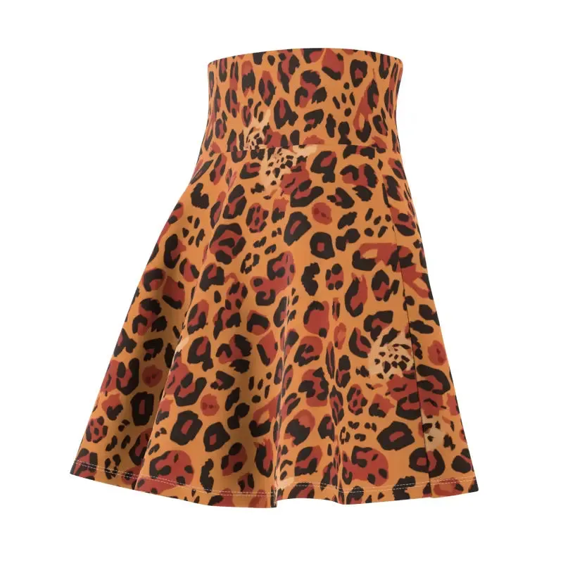 Wild Leopard Print Skater Skirt