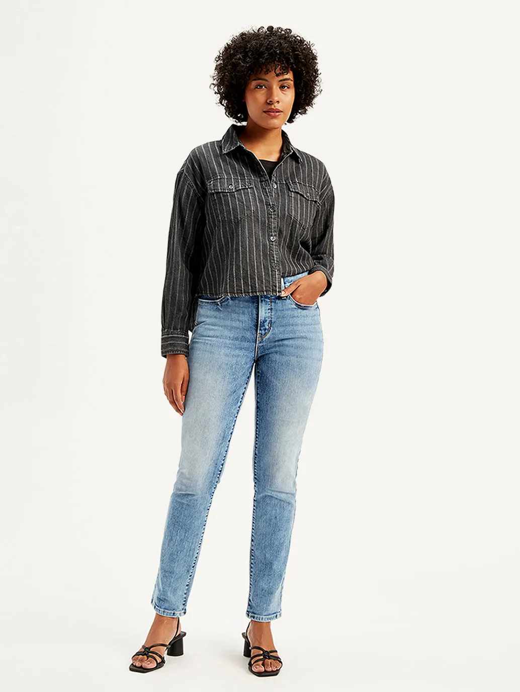 Women's 312 Light Blue Slim Fit Mid Rise Jeans