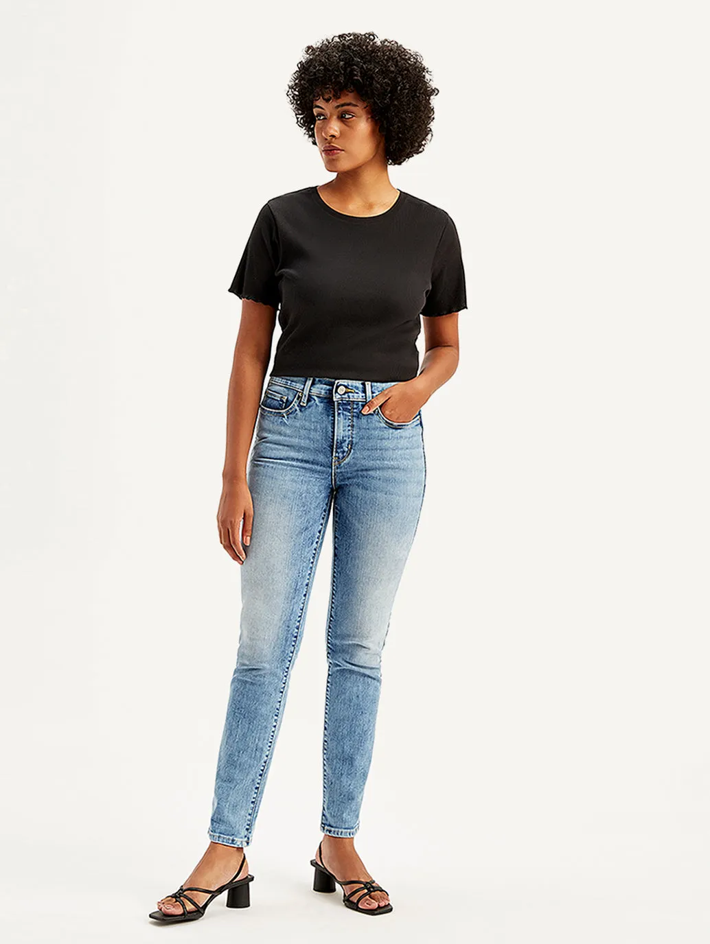 Women's 312 Light Blue Slim Fit Mid Rise Jeans