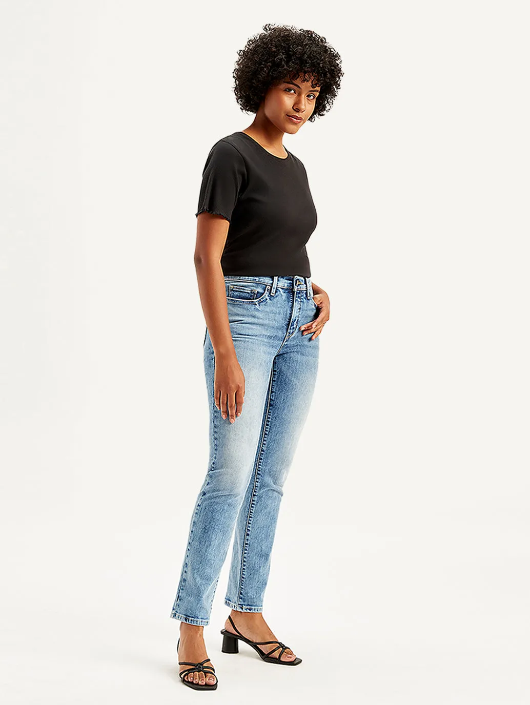 Women's 312 Light Blue Slim Fit Mid Rise Jeans